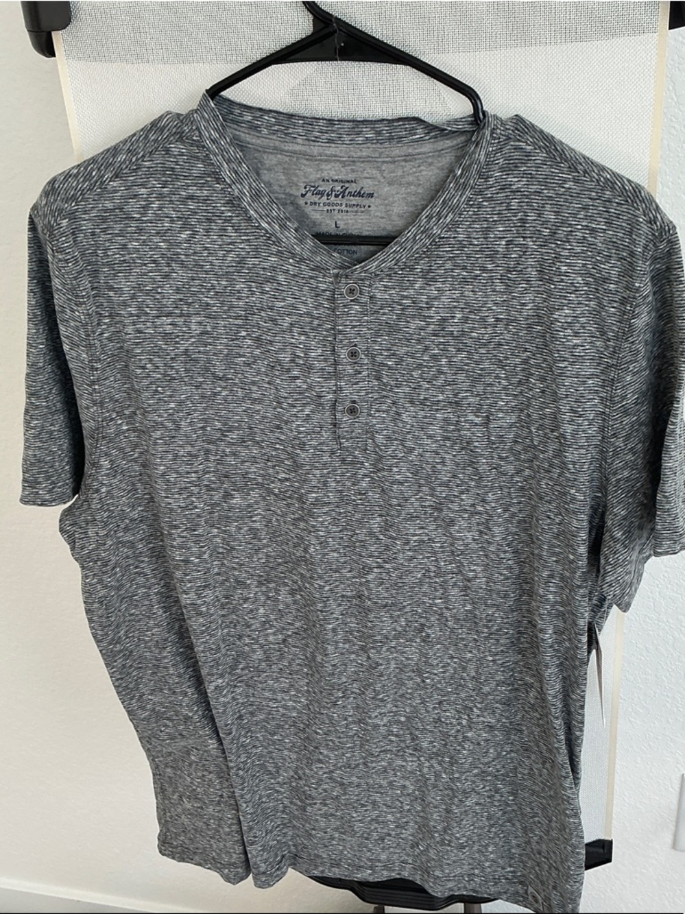 Flag & Anthem Men’s Gray Heather Short-Sleeve Henley Tee
